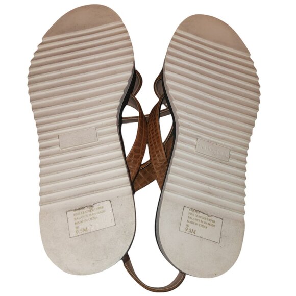 Charles David Chance Croc-Embossed Leather Sandal Brown Size 9.5M - Picture 8 of 8